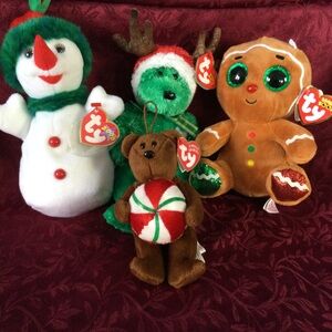 TY Beanie Babies Christmas Lot Snowgirl